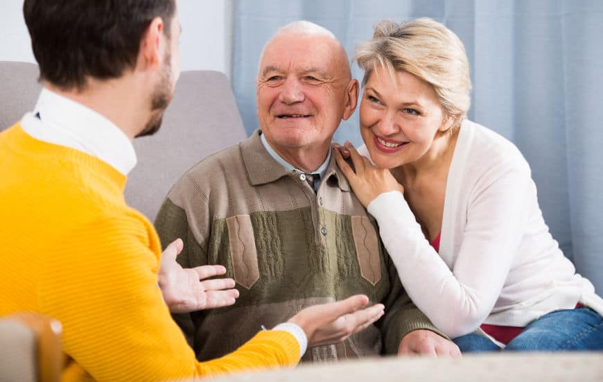 Parents talking to son about money