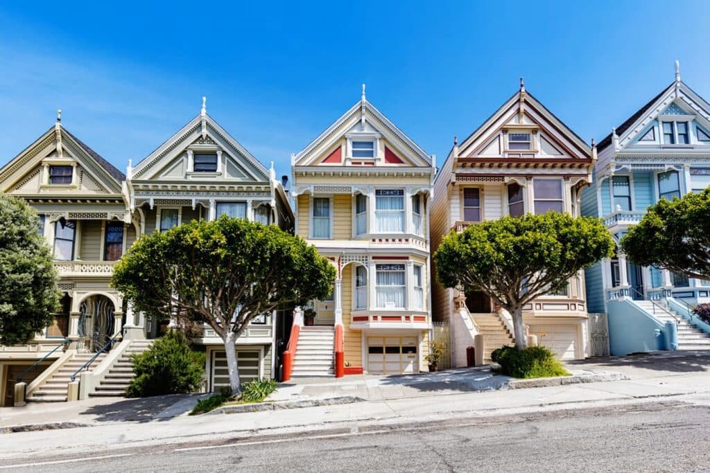Row of houses on a San Francisco hill